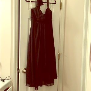 David's Bridal black halter dress